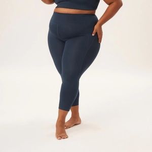 Girlfriend Collective Midnight Compressive High-Rise Legging Navy Blue Athletic